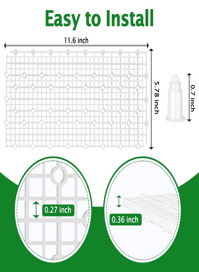Hygger CO2 12pcs Aquarium Fish Tank Divider Filter Bottom with Bracket, Plastic Egg Crate Grid (11.6X5.7inch) for Fish Tank Separation, Bottom Filtration & DIY Aquascaping (White, 72 Brackets) - Image 2